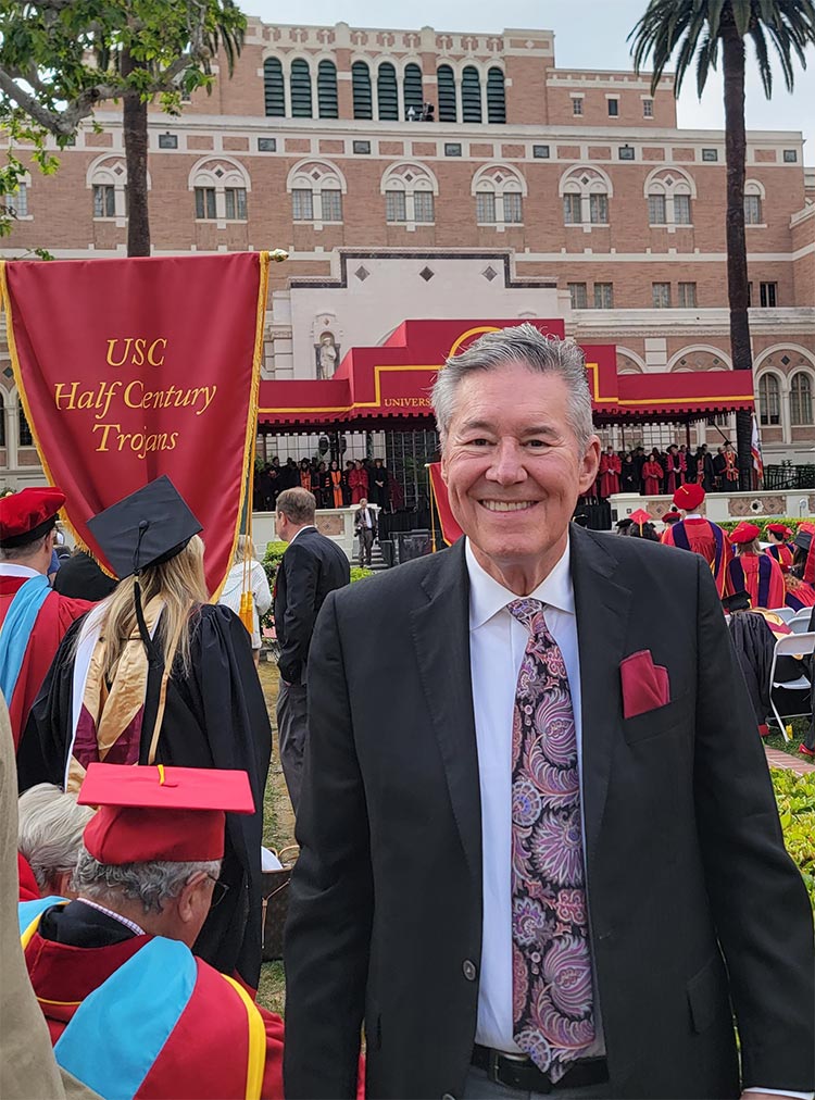 Part of Service to the University of Southern California and to Half Century Trojans. The 140th Commencement at USC