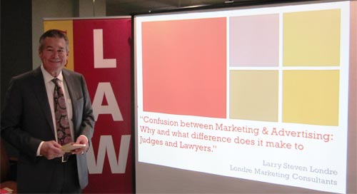 Larry Steven Londre giving Marketing, Advertising and the Law presentation at USC Gould School of Law.