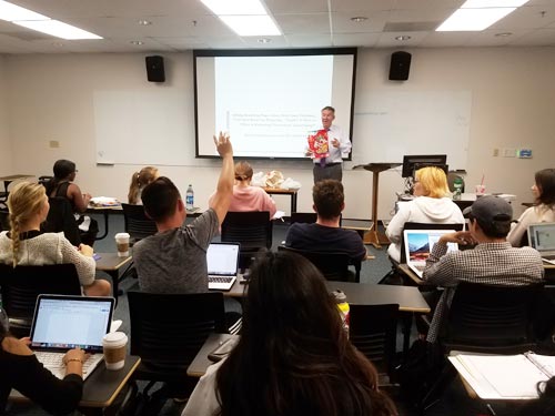 Larry teaching at Seaver College, September 2018