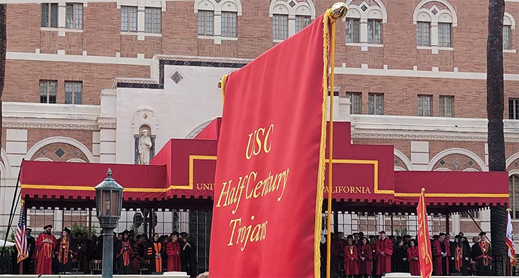 Part of Service to the University of Southern California and to Half Century Trojans. The 140th Commencement at USC